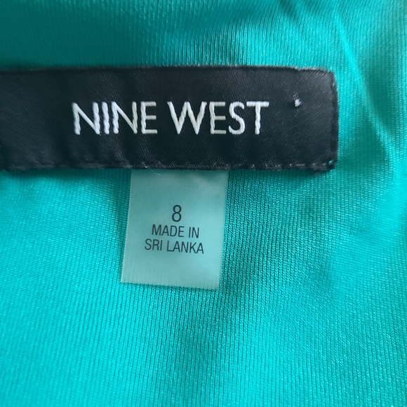 NWT NINE WEST teal midi sleeveless dress - Picture 4 of 7